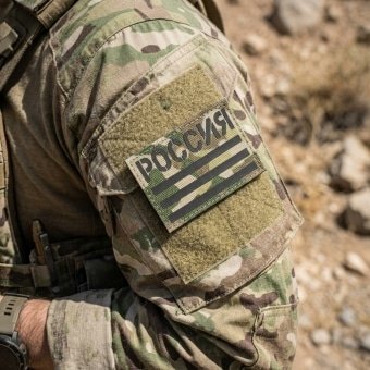 Patch Russian Flag Camo Dark IR