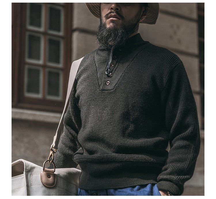 5 button military sweater US Army