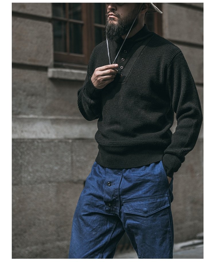 5 button military sweater US Army