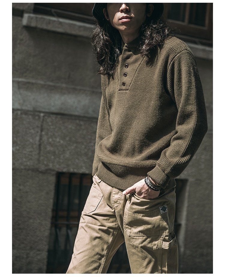 5 button military sweater US Army