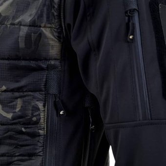 Black camo puffer jacket "Shadowstrike" S1