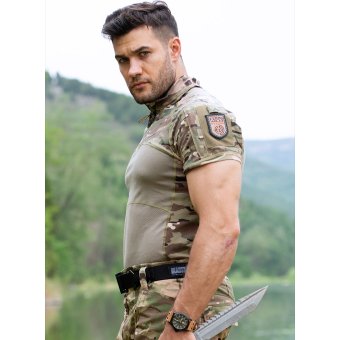 Short sleeve camo  combat shirt 1 4 zip "Cooler"