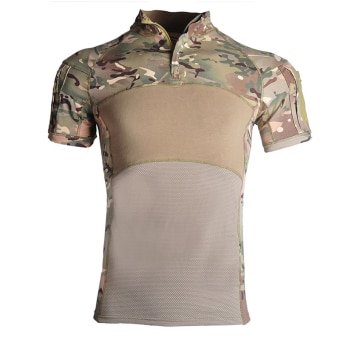 Short sleeve camo  combat shirt 1 4 zip "Cooler"