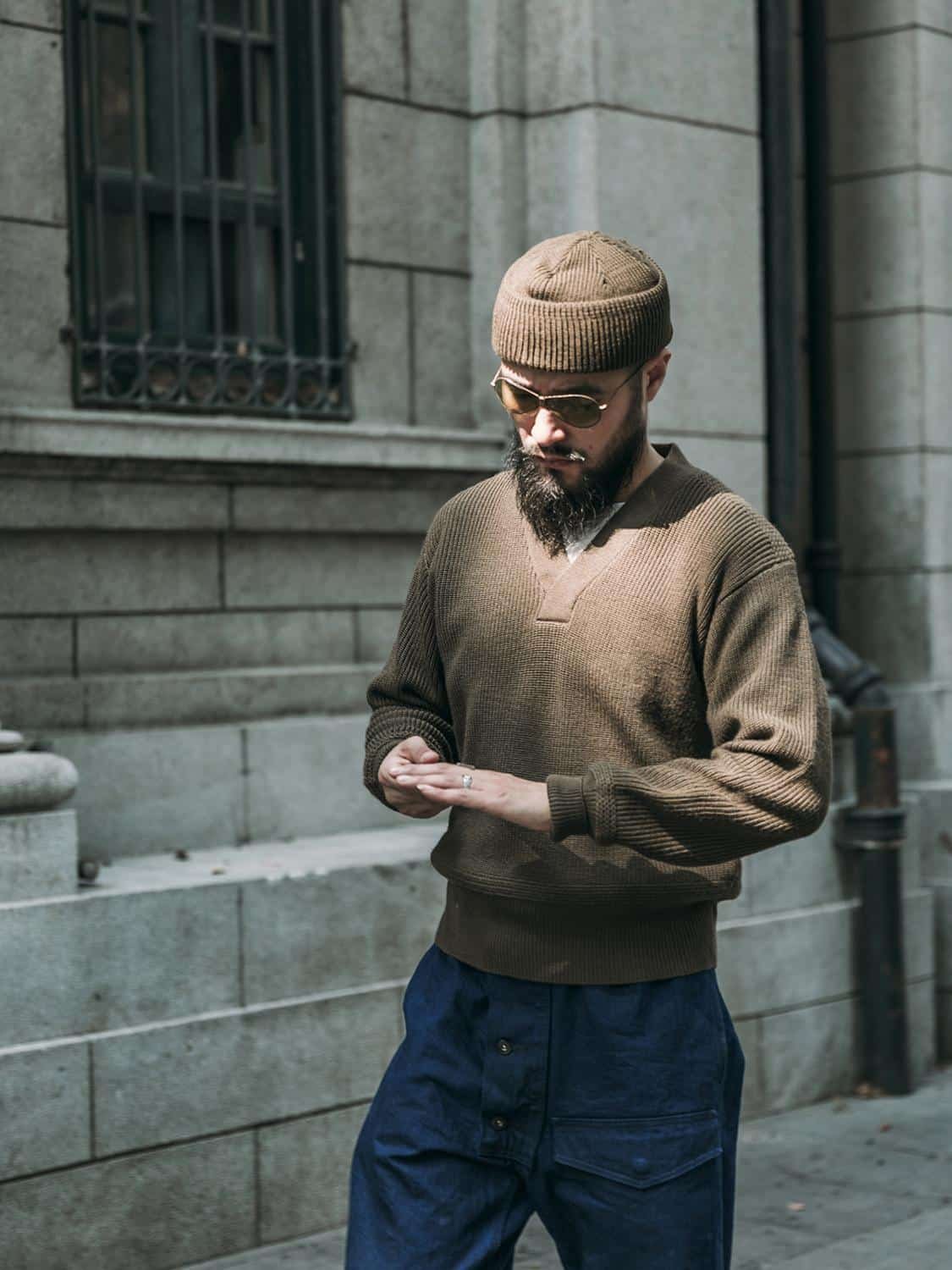 V neck military sweater "USAAF" A-1