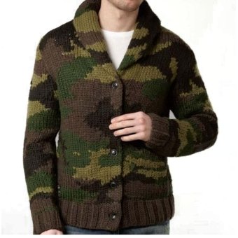 Camo cardigan mens "Waves" OG