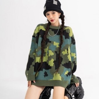 camo print sweater