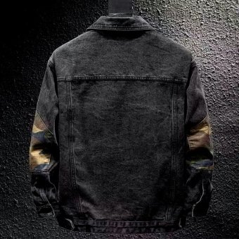 Dark denim military jacket