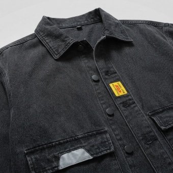 Dark denim military jacket