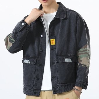 dark denim military jacket