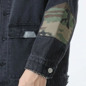 Dark denim military jacket