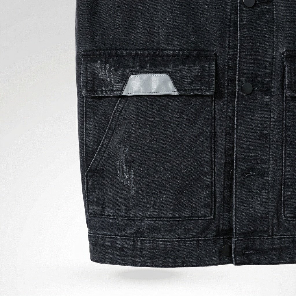 Dark denim military jacket