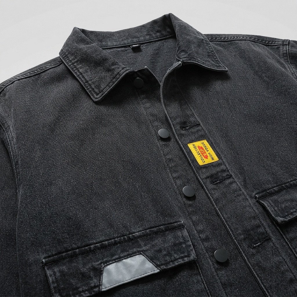 Dark denim military jacket