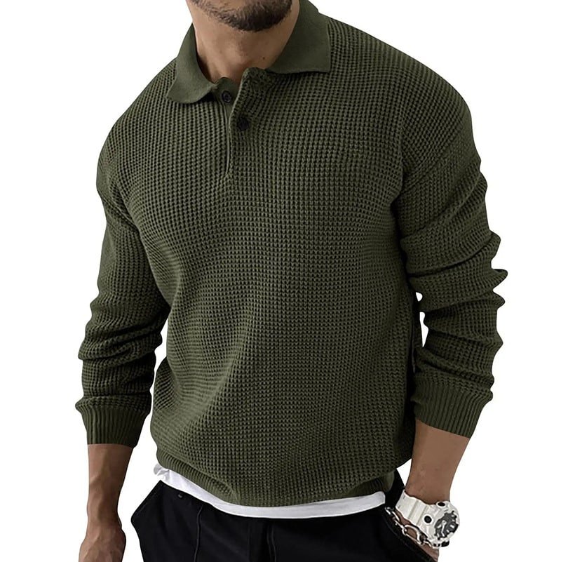 Military button sweater