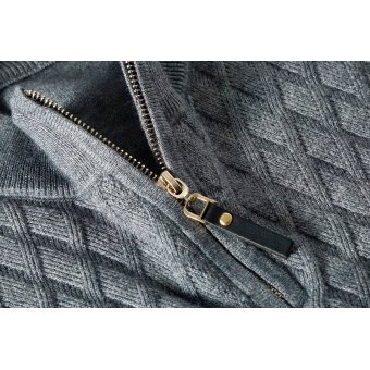 Quarter zip military sweater "Maple"