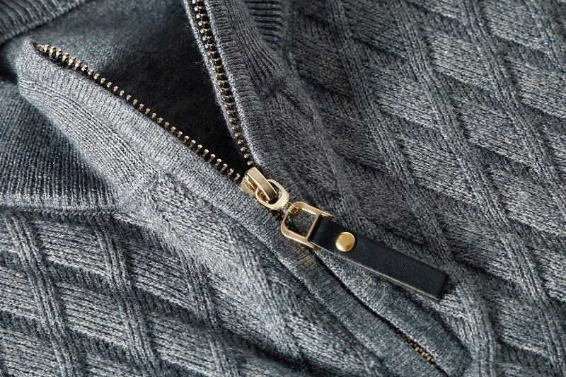 Quarter zip military sweater "Maple"