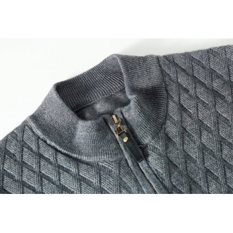 Quarter zip military sweater "Maple"