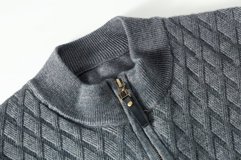 Quarter zip military sweater "Maple"