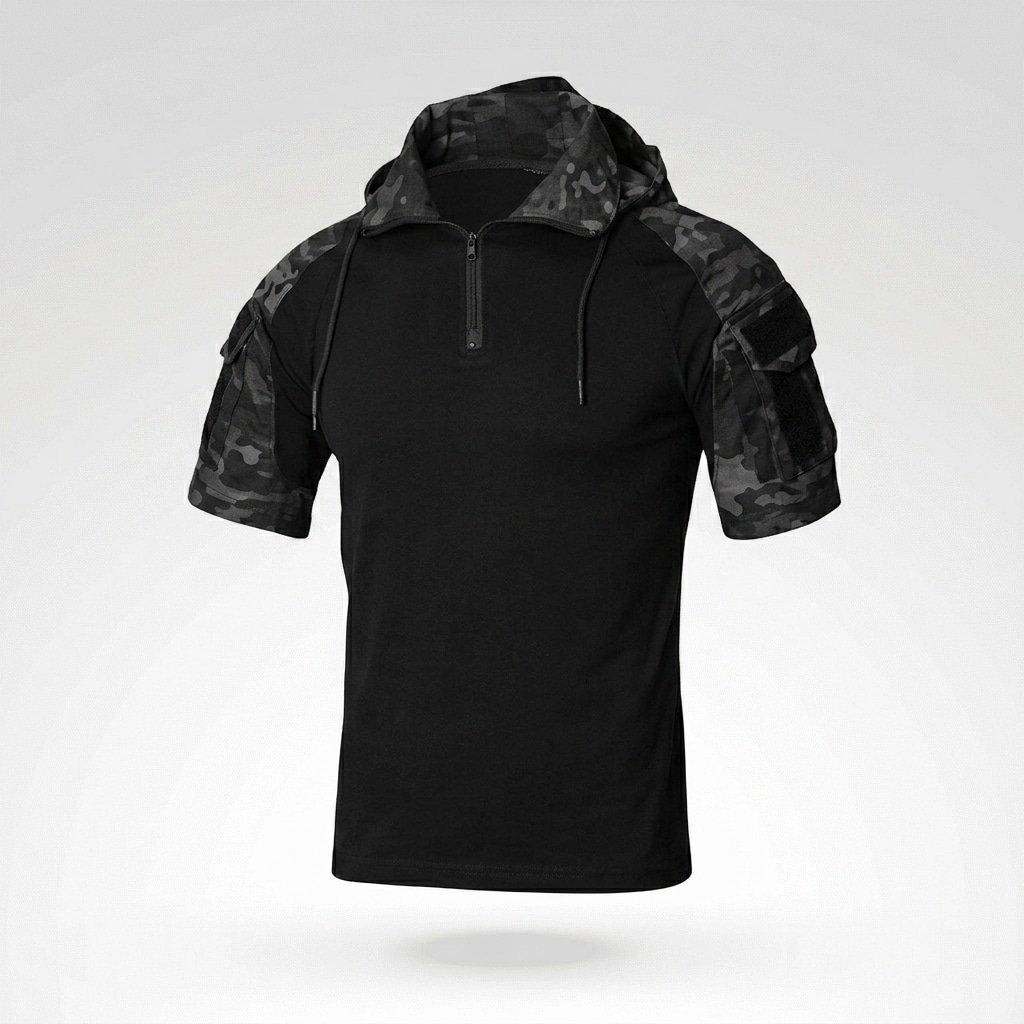 Chemise de combat camouflage manches courtes à capuche Prizrak