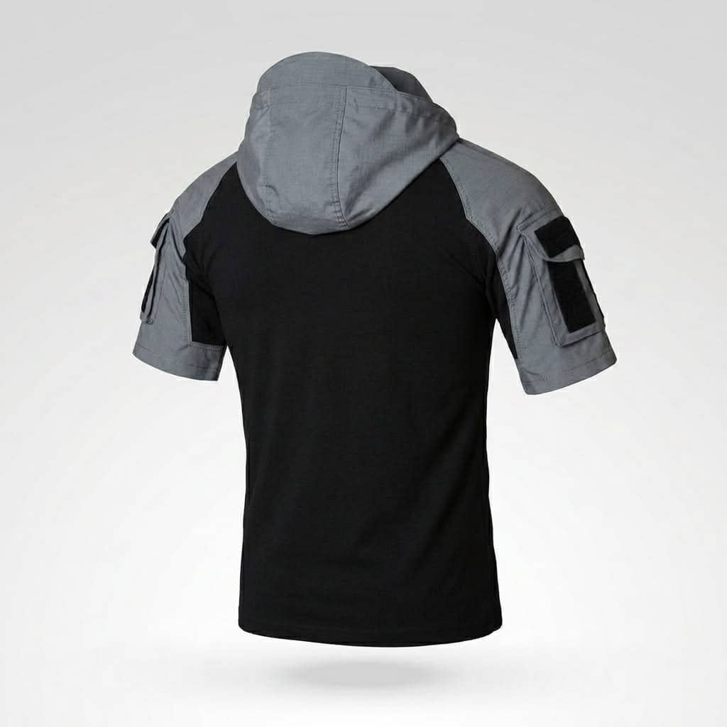 Short sleeve combat shirt with hood “Prizrak”