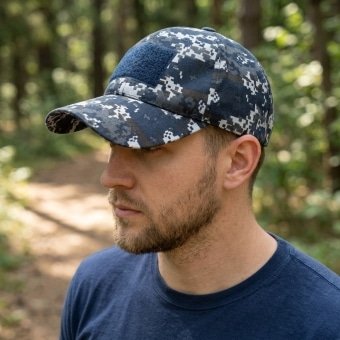 Digital blue camo cap