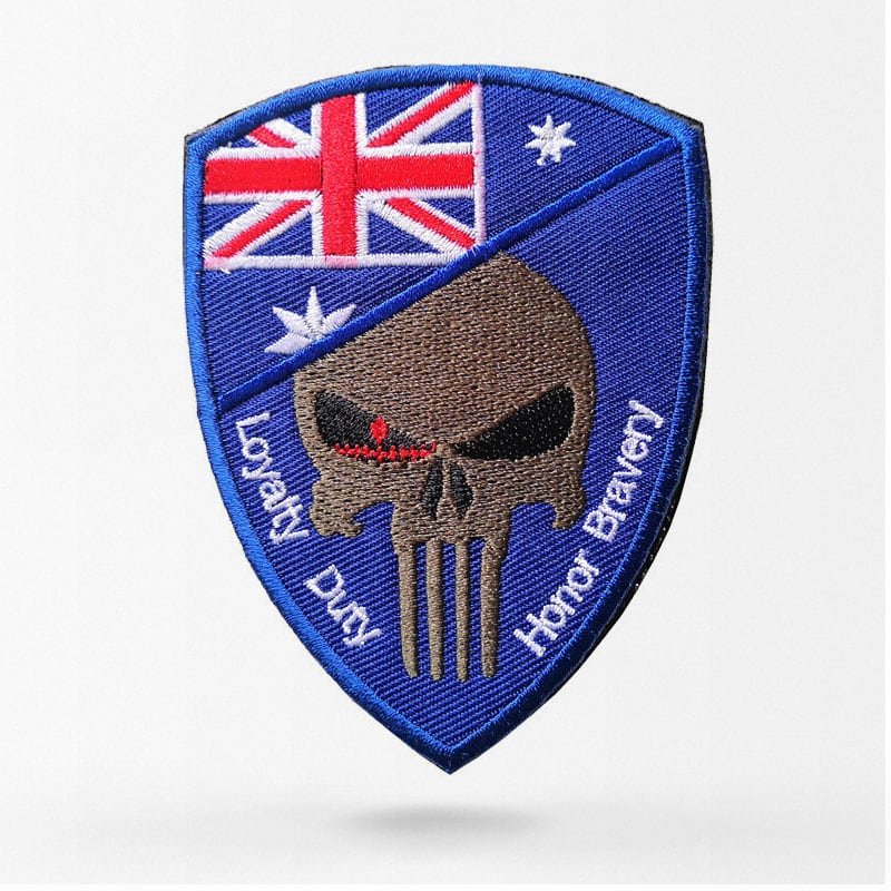Australian flag skull patch