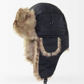 black trapper hat