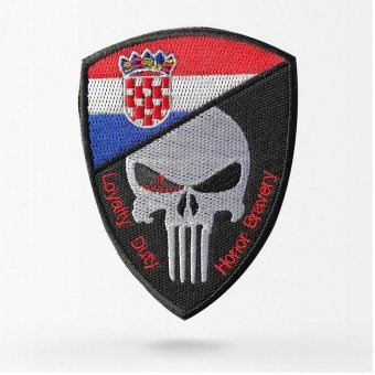 Croatia skull flag patch