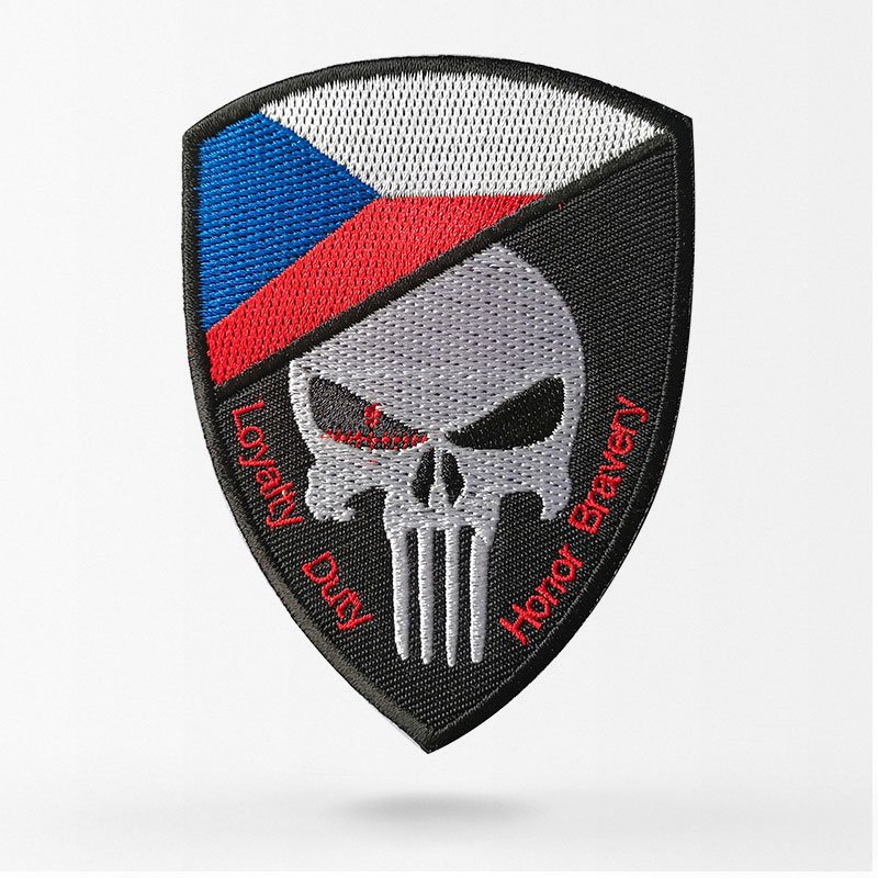 Czech Republic skull flag patch