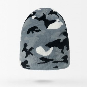 Grey camo knit beanie
