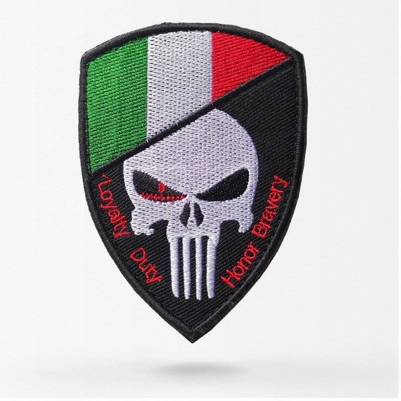 Italia skull flag patch