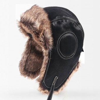 Leather trapper hat