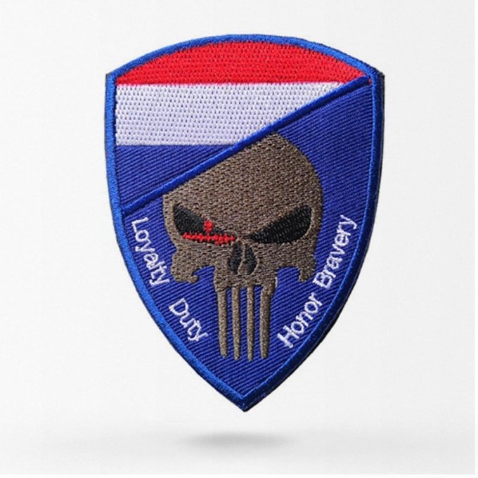 Netherlands flag skull patch