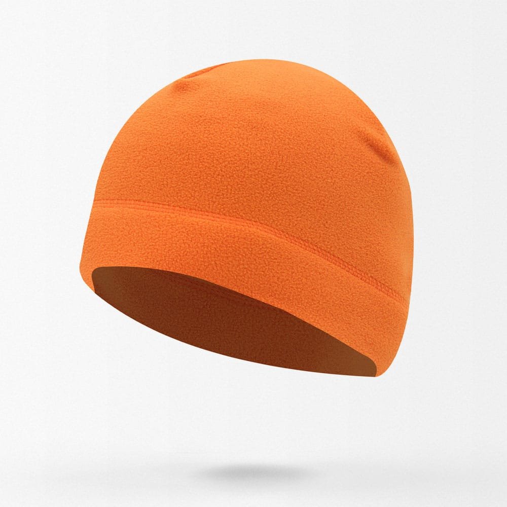 Orange fleece beanie