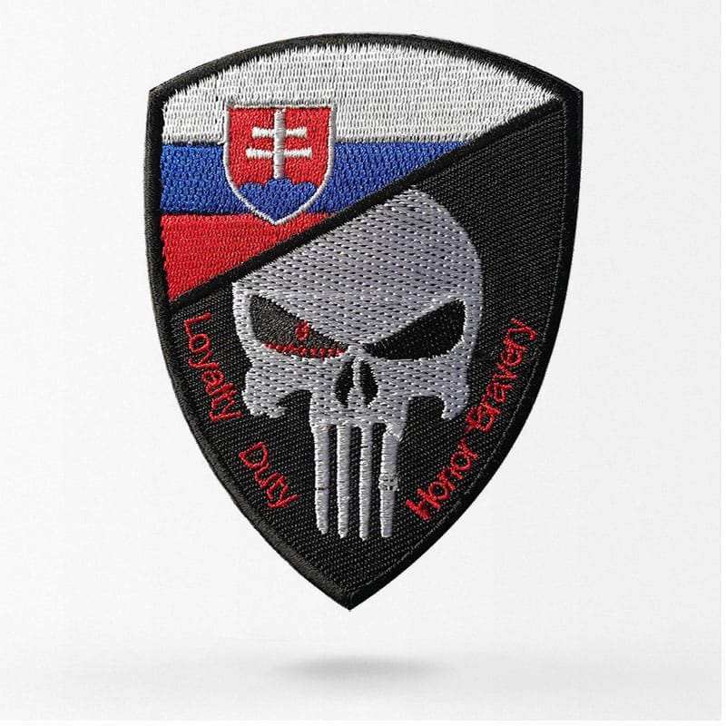 Slovakia skull flag patch