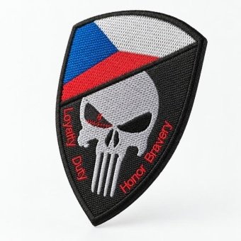 Czech Republic skull flag patch