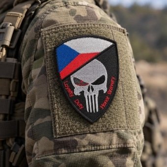 Czech Republic skull flag patch