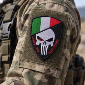 Italia skull flag patch