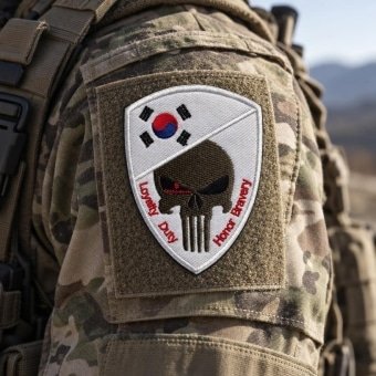 Korea skull flag patch