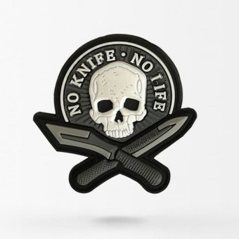 no knife no life patch White