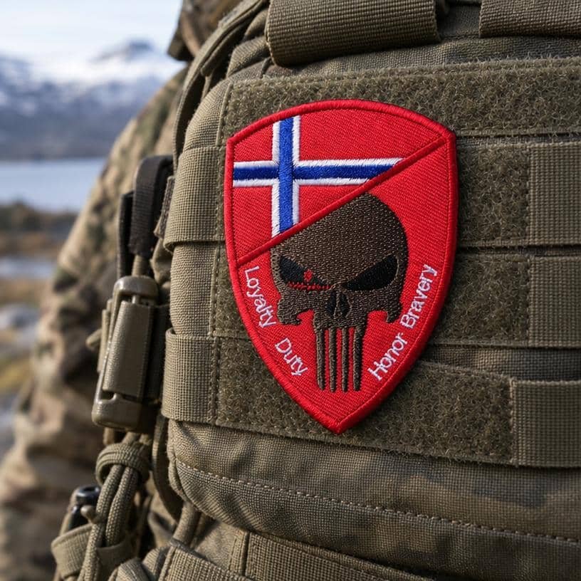 Norway skull flag patch