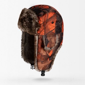 orange camo trapper hat