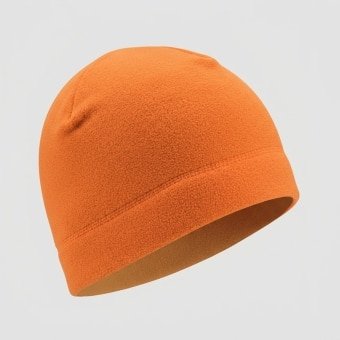 Orange fleece beanie