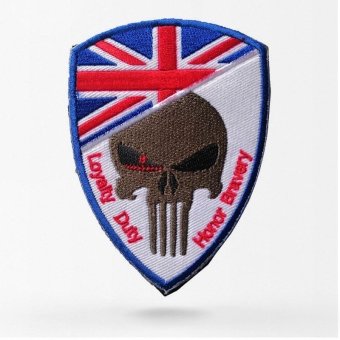 United kingdom skull flag patch
