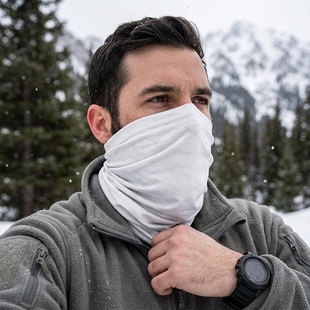 White neck gaiter