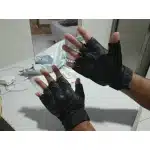 Gants tactiques demi-doigts en cuir photo review