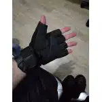 Gants tactiques demi-doigts en cuir photo review