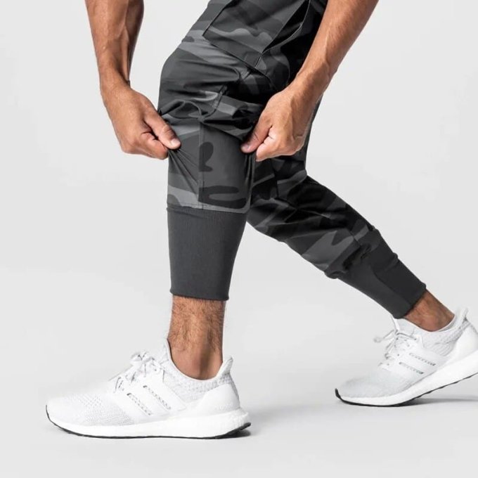 Black and grey camo joggers "Sportline"