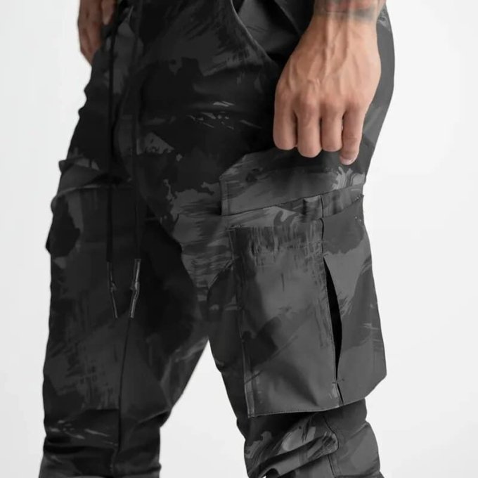 Black camo sweatpants "Sportline"