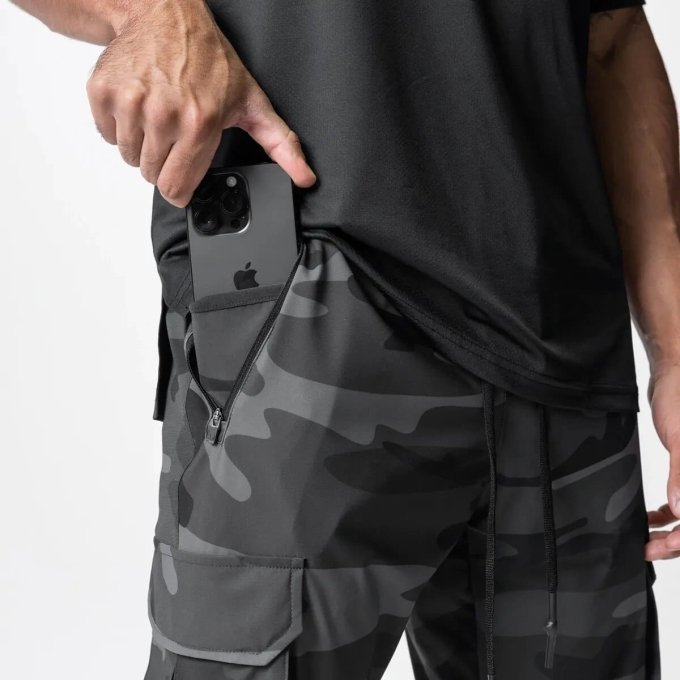 Black camo sweatpants "Sportline"