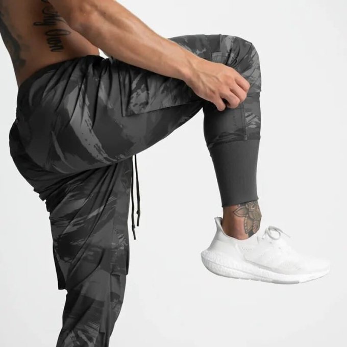 Black camo sweatpants "Sportline"